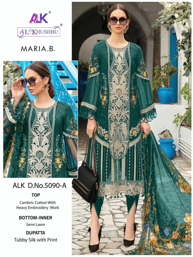 Maria B 5090 A To D By Alk Khushbu Cambric Cotton Pakistani Suits Wholesale Market In Surat With Price